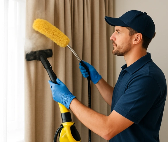 Trusted blind cleaning technician Matty Curtain Cleaning twin-waters QLD